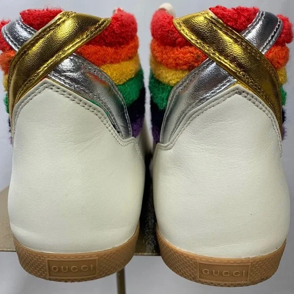 GUCCI MEN'S BAMBI RAINBOW HIGH TOP SZ 11.5 - Picture 4 of 10